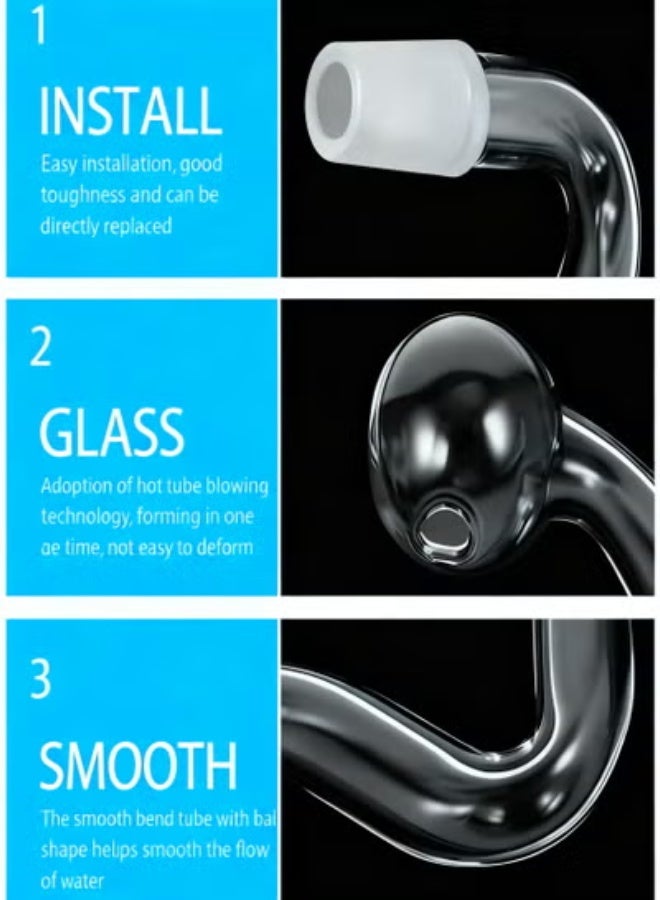 2 قطع أنبوب دخول زجاجي صغير 14 مم، أنبوب تدفق مضخة ماء فلتر حوض السمك، مزيل سطح الماء، ملحقات أحواض السمك المزروعة وتنسيق الأحواض المائية، لحوض الأسماك